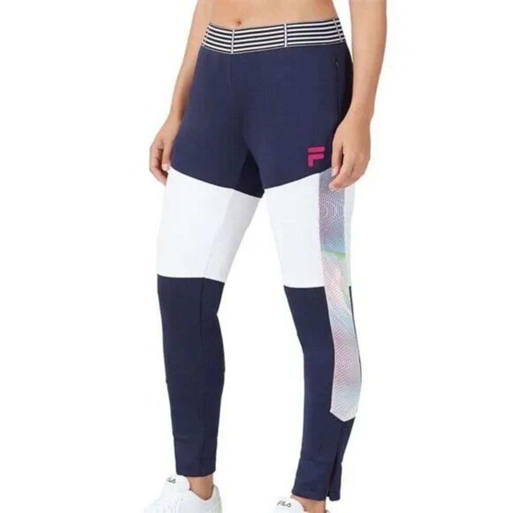 FILA Track‎ Pants Women's Size XL Christopher Bevans Park Podium Navy White NWT